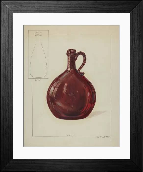 Framed Print : Bottle, c. 1936. Creator: Alfred Walbeck Framed Print : Bottle, c. 1936. Creator: Alfred Walbeck