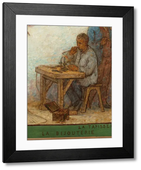 Framed Print : Art spreads its light far and wide: Crafts and industrial design: Sketch for the drawing... 1880. Creator: Edmond Eugene Valton Framed Print : Art spreads its light far and wide: Crafts and industrial design: Sketch for the drawing... 1880. Creator: Edmond Eugene Valton