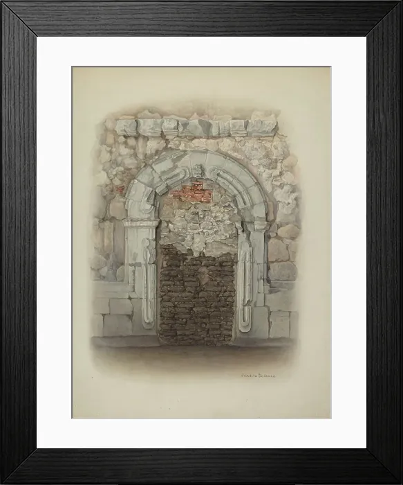 Framed Print : Doorway, Stone, c. 1940. Creator: Juanita Donahoo Framed Print : Doorway, Stone, c. 1940. Creator: Juanita Donahoo