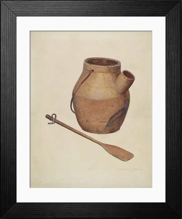 Framed Print : Batter Jug with Paddle, c. 1940. Creator: Richard Donovan Framed Print : Batter Jug with Paddle, c. 1940. Creator: Richard Donovan