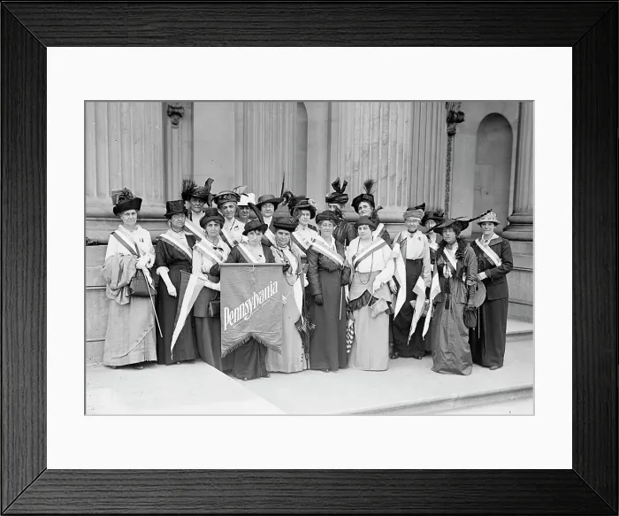 Framed Print : Woman Suffrage - Pennsylvania Pickets, 1917. Creator: Harris & Ewing. Woman Suffrage - Pennsylvania Pickets, 1917. Creator: Harris & Ewing Framed Print : Woman Suffrage - Pennsylvania Pickets, 1917. Creator: Harris & Ewing. Woman Suffrage - Pennsylvania Pickets, 1917. Creator: Harris & Ewing