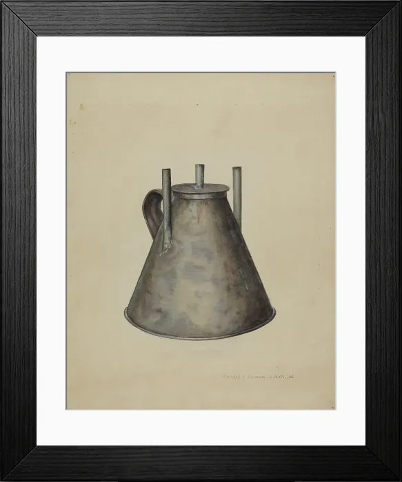 Framed Print : Whale Oil Lamp, c. 1942. Creator: Richard Donovan Framed Print : Whale Oil Lamp, c. 1942. Creator: Richard Donovan