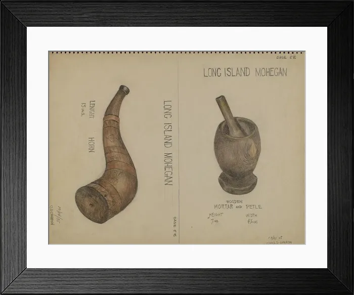 Framed Print : Horn and Mortar & Pestle, 1935. Creator: Charles Charon. Horn and Mortar & Pestle, 1935. Creator: Charles Charon Framed Print : Horn and Mortar & Pestle, 1935. Creator: Charles Charon. Horn and Mortar & Pestle, 1935. Creator: Charles Charon