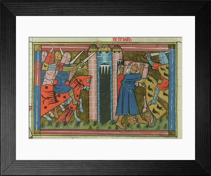 Framed Print : The siege of Ascalon in 1153 (From Li rommans de Godefroy de Buillon et de Salehadin'), 1337. Creator: Maître de Fauvel (active 1314-1340). The siege of Ascalon in 1153 (From Li rommans de Godefroy de Buillon et de Salehadin') Framed Print : The siege of Ascalon in 1153 (From Li rommans de Godefroy de Buillon et de Salehadin'), 1337. Creator: Maître de Fauvel (active 1314-1340). The siege of Ascalon in 1153 (From Li rommans de Godefroy de Buillon et de Salehadin')