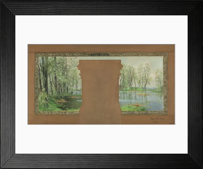 Framed Print : Sketch for the town hall of Vanves: The pond of Ursine, 1902. Creator: Pierre Vauthier