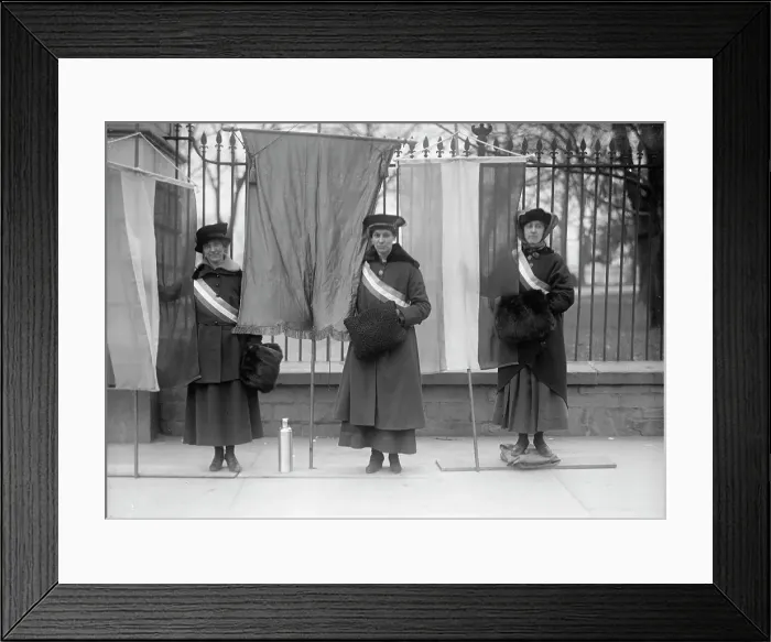 Framed Print : Woman Suffrage - Pickets, 1917. Creator: Harris & Ewing. Woman Suffrage - Pickets, 1917. Creator: Harris & Ewing Framed Print : Woman Suffrage - Pickets, 1917. Creator: Harris & Ewing. Woman Suffrage - Pickets, 1917. Creator: Harris & Ewing