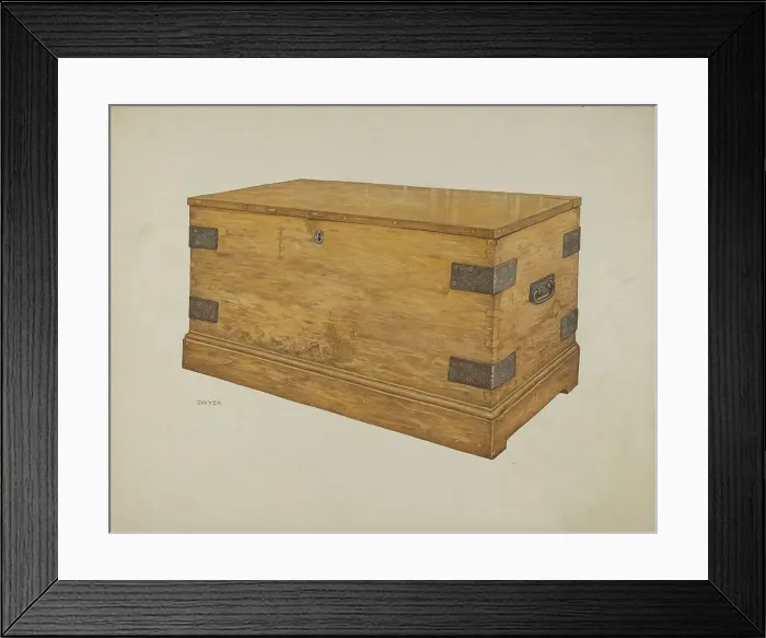 Framed Print : Wooden Chest, c. 1939. Creator: James Dwyer Framed Print : Wooden Chest, c. 1939. Creator: James Dwyer