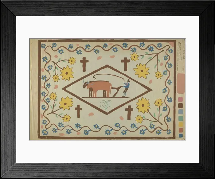 Framed Print : Colcha, 1935 / 1942. Creator: Majel G. Claflin Framed Print : Colcha, 1935 / 1942. Creator: Majel G. Claflin