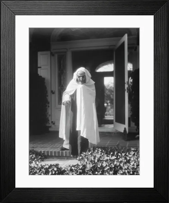 Framed Print : Person wearing a mask made by W.T. Benda, 1925 Sept. 20. Creator: Arnold Genthe Framed Print : Person wearing a mask made by W.T. Benda, 1925 Sept. 20. Creator: Arnold Genthe