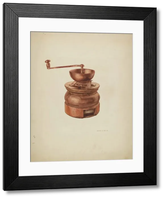 Framed Print : Coffee Grinder, c. 1938. Creator: Hardin Walsh Framed Print : Coffee Grinder, c. 1938. Creator: Hardin Walsh