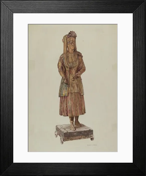 Framed Print : Cigar Store Figure, c. 1938. Creator: Hardin Walsh Framed Print : Cigar Store Figure, c. 1938. Creator: Hardin Walsh