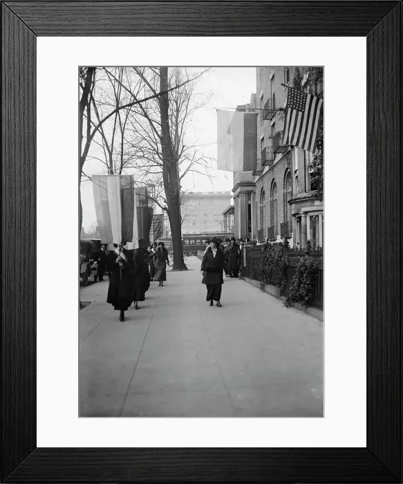 Framed Print : Woman Suffrage - Pickets, 1917. Creator: Harris & Ewing. Woman Suffrage - Pickets, 1917. Creator: Harris & Ewing Framed Print : Woman Suffrage - Pickets, 1917. Creator: Harris & Ewing. Woman Suffrage - Pickets, 1917. Creator: Harris & Ewing