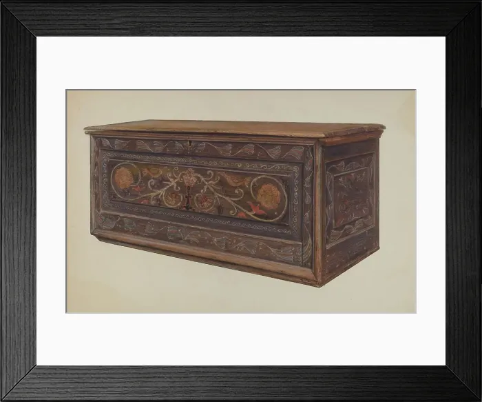Framed Print : Painted Guilford Chest, 1935 / 1942. Creator: Edward F. Engel Framed Print : Painted Guilford Chest, 1935 / 1942. Creator: Edward F. Engel