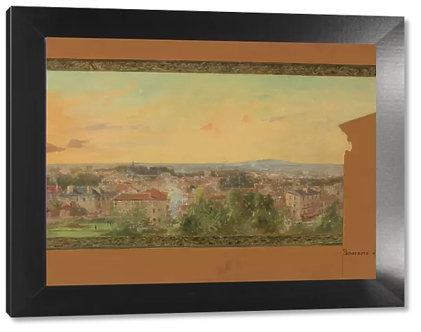 Sketch for the reception hall at the town hall of Vanves: Panorama of Vanves, 1902. Creator: Pierre Vauthier