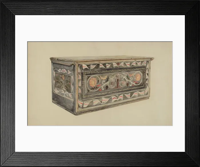 Framed Print : Painted Guilford Chest, 1935 / 1942. Creator: Edward F. Engel Framed Print : Painted Guilford Chest, 1935 / 1942. Creator: Edward F. Engel