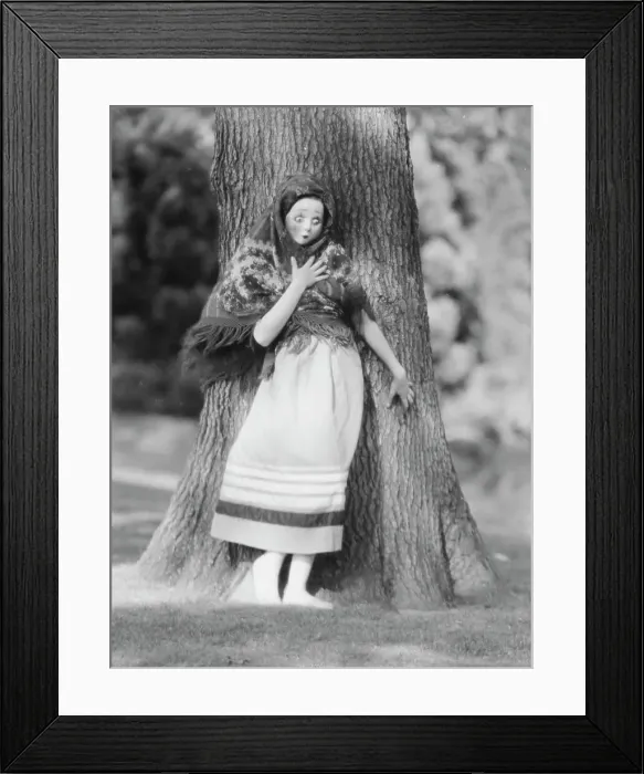 Framed Print : Person wearing a mask made by W.T. Benda, 1925 Sept. 20. Creator: Arnold Genthe