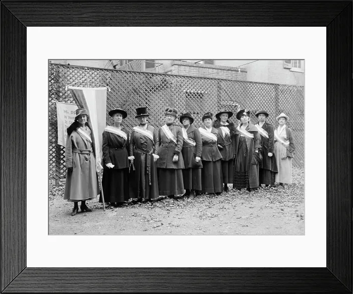 Framed Print : Woman Suffrage - Pickets, 1917. Creator: Harris & Ewing. Woman Suffrage - Pickets, 1917. Creator: Harris & Ewing Framed Print : Woman Suffrage - Pickets, 1917. Creator: Harris & Ewing. Woman Suffrage - Pickets, 1917. Creator: Harris & Ewing