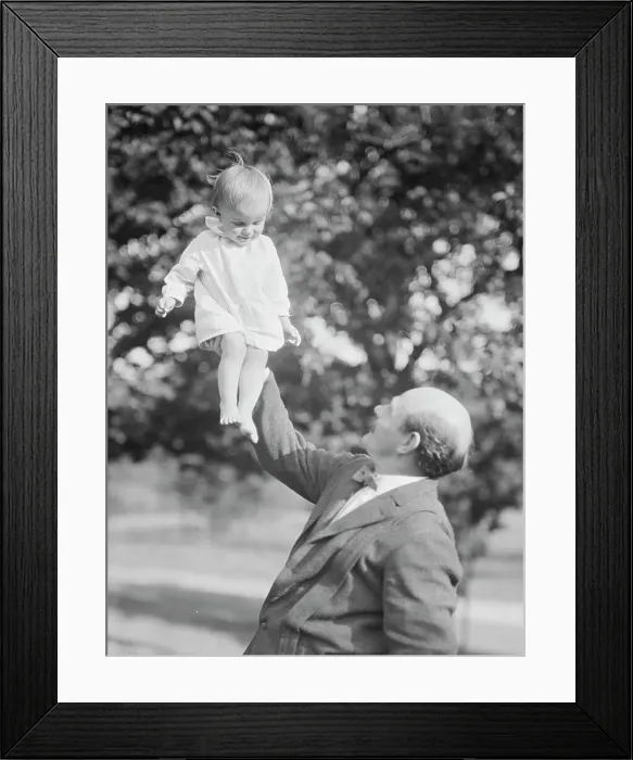 Framed Print : Borglum, Gutzon, Mr. and child, outdoors, 1917 Aug. 18. Creator: Arnold Genthe Framed Print : Borglum, Gutzon, Mr. and child, outdoors, 1917 Aug. 18. Creator: Arnold Genthe