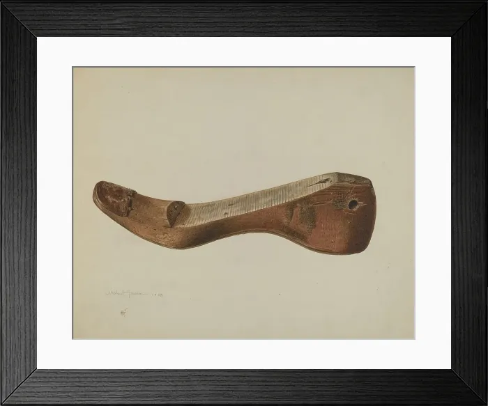 Framed Print : Shoe Last, 1938. Creator: Fallon, Michael Framed Print : Shoe Last, 1938. Creator: Fallon, Michael