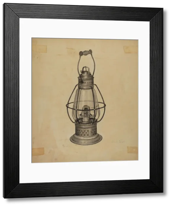 Framed Print : Coal Oil Lantern, c. 1939. Creator: Alfred Farrell Framed Print : Coal Oil Lantern, c. 1939. Creator: Alfred Farrell