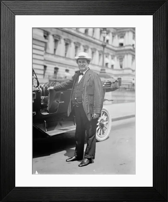 Framed Print : William Jennings Bryan, Rep. from Nebraska, Secretary of State, Standing Beside Auto, 1913 Creator: Harris & Ewing. William Jennings Bryan, Rep. from Nebraska, Secretary of State, Standing Beside Auto, 1913 Creator: Harris & Ewing Framed Print : William Jennings Bryan, Rep. from Nebraska, Secretary of State, Standing Beside Auto, 1913 Creator: Harris & Ewing. William Jennings Bryan, Rep. from Nebraska, Secretary of State, Standing Beside Auto, 1913 Creator: Harris & Ewing