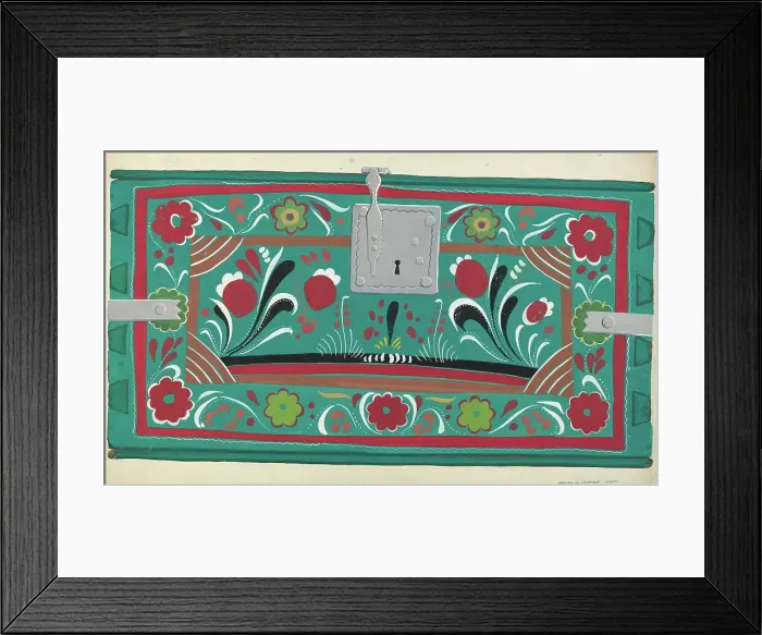 Framed Print : Painted Chest, 1935 / 1942. Creator: Majel G. Claflin Framed Print : Painted Chest, 1935 / 1942. Creator: Majel G. Claflin