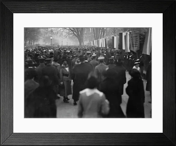 Framed Print : Woman Suffrage - Pickets, 1917. Creator: Harris & Ewing. Woman Suffrage - Pickets, 1917. Creator: Harris & Ewing Framed Print : Woman Suffrage - Pickets, 1917. Creator: Harris & Ewing. Woman Suffrage - Pickets, 1917. Creator: Harris & Ewing
