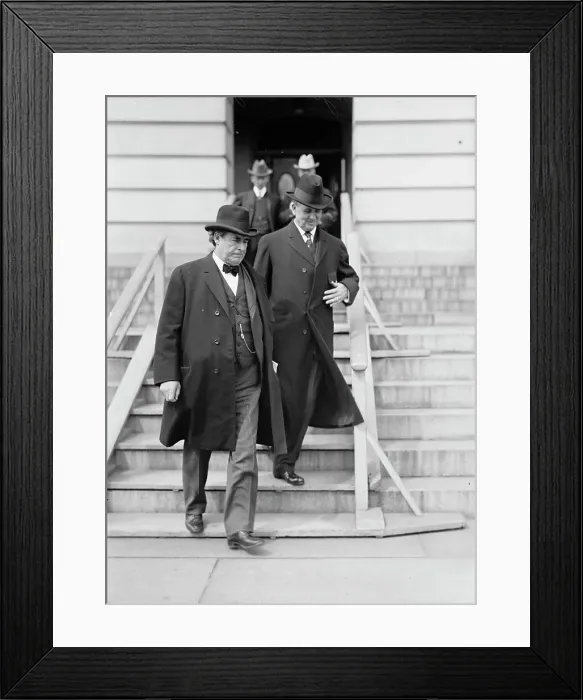 Framed Print : William Jennings Bryan, Rep. from Nebraska, with Cone Johnson, Solicitor, State Department, 1914. Creator: Harris & Ewing. William Jennings Bryan, Rep. from Nebraska, with Cone Johnson, Solicitor, State Department, 1914. Creator: Harris & Ewing Framed Print : William Jennings Bryan, Rep. from Nebraska, with Cone Johnson, Solicitor, State Department, 1914. Creator: Harris & Ewing. William Jennings Bryan, Rep. from Nebraska, with Cone Johnson, Solicitor, State Department, 1914. Creator: Harris & Ewing