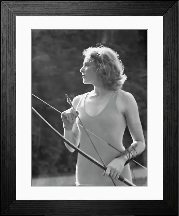 Framed Print : Chase, Diana, Miss, doing archery, 1933 June 22. Creator: Arnold Genthe Framed Print : Chase, Diana, Miss, doing archery, 1933 June 22. Creator: Arnold Genthe