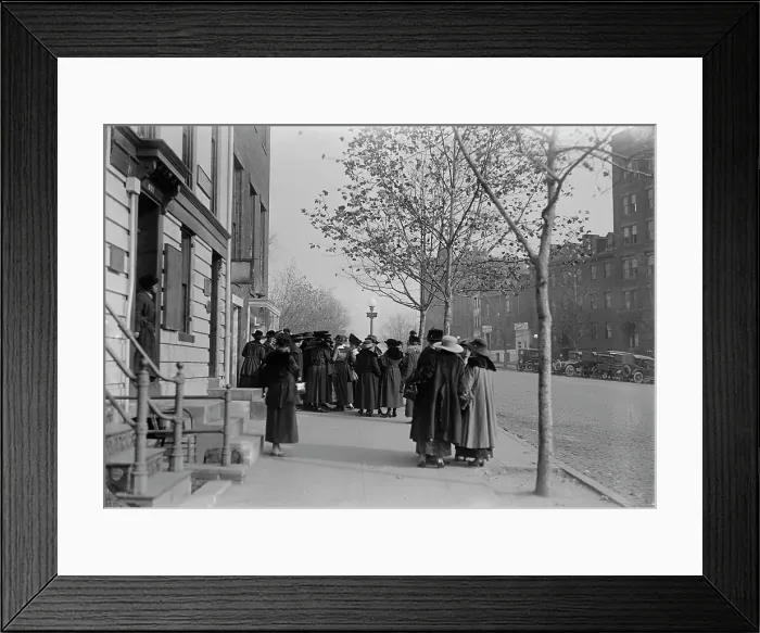 Framed Print : Woman Suffrage - Pickets, 1917. Creator: Harris & Ewing. Woman Suffrage - Pickets, 1917. Creator: Harris & Ewing Framed Print : Woman Suffrage - Pickets, 1917. Creator: Harris & Ewing. Woman Suffrage - Pickets, 1917. Creator: Harris & Ewing