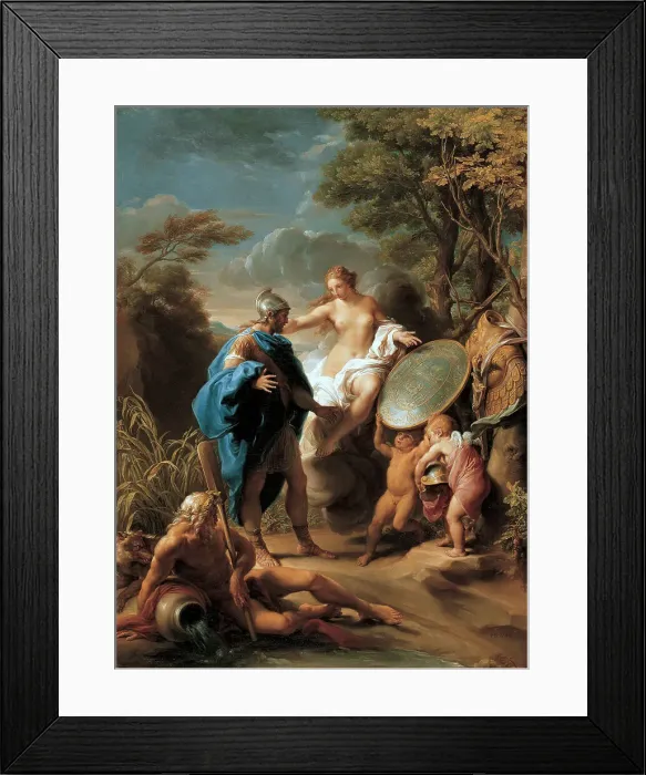 Framed Print : Venus Presenting Aeneas with Armour Forged by Vulcan, 1748. Creator: Batoni, Pompeo Girolamo (1708-1787) Framed Print : Venus Presenting Aeneas with Armour Forged by Vulcan, 1748. Creator: Batoni, Pompeo Girolamo (1708-1787)
