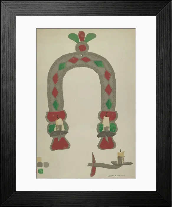 Framed Print : Candlestick Sconce, 1935 / 1942. Creator: Majel G. Claflin Framed Print : Candlestick Sconce, 1935 / 1942. Creator: Majel G. Claflin