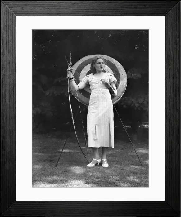 Framed Print : Chase, Diana, Miss, doing archery, 1933 June 22. Creator: Arnold Genthe Framed Print : Chase, Diana, Miss, doing archery, 1933 June 22. Creator: Arnold Genthe
