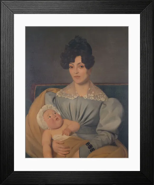 Framed Print : Zulma Carraud and her son Ivan, 1827. Creator: Edouard Vienot Framed Print : Zulma Carraud and her son Ivan, 1827. Creator: Edouard Vienot