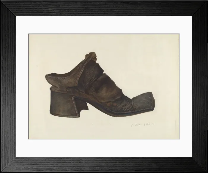 Framed Print : Man's Shoe, 1935 / 1942. Creator: Michael France Framed Print : Man's Shoe, 1935 / 1942. Creator: Michael France