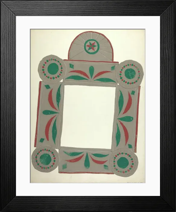 Framed Print : Lockwood Painted Mirror, 1935 / 1942. Creator: Majel G. Claflin Framed Print : Lockwood Painted Mirror, 1935 / 1942. Creator: Majel G. Claflin