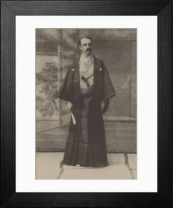 Framed Print : Josiah Conder (1852-1920) wearing Kimono. Creator: Anonymous Framed Print : Josiah Conder (1852-1920) wearing Kimono. Creator: Anonymous