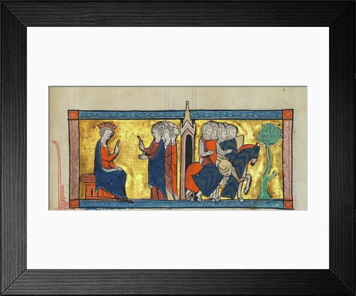Framed Print : Departure of the Templars. From Chronique d'outremer, c. 1280. Creator: Anonymous Framed Print : Departure of the Templars. From Chronique d'outremer, c. 1280. Creator: Anonymous