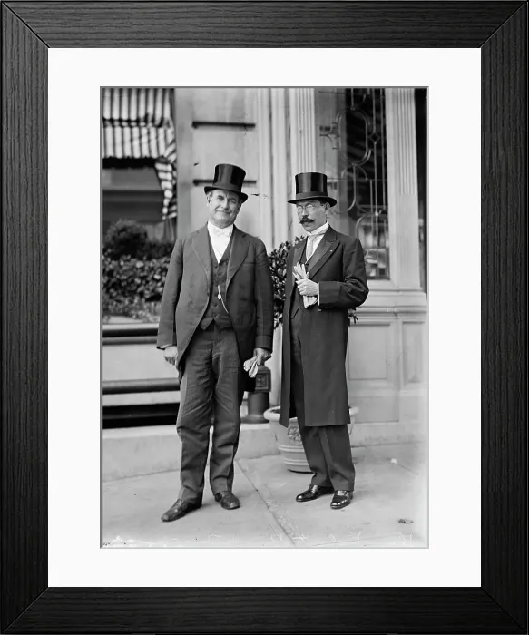 Framed Print : William Jennings Bryan, Rep. from Nebraska, with Min. Roberto Brenes Mesén...from Costa Rica, 1914. Creator: Harris & Ewing. William Jennings Bryan, Rep. from Nebraska, with Min. Roberto Brenes Mesén...from Costa Rica, 1914 Framed Print : William Jennings Bryan, Rep. from Nebraska, with Min. Roberto Brenes Mesén...from Costa Rica, 1914. Creator: Harris & Ewing. William Jennings Bryan, Rep. from Nebraska, with Min. Roberto Brenes Mesén...from Costa Rica, 1914