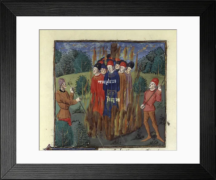 Framed Print : Execution of the Templars, Third Quarter of 15th cen.. Creator: Anonymous Framed Print : Execution of the Templars, Third Quarter of 15th cen.. Creator: Anonymous