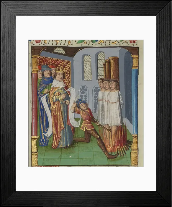Framed Print : Execution of the Templars, Third Quarter of 15th cen.. Creator: Anonymous Framed Print : Execution of the Templars, Third Quarter of 15th cen.. Creator: Anonymous