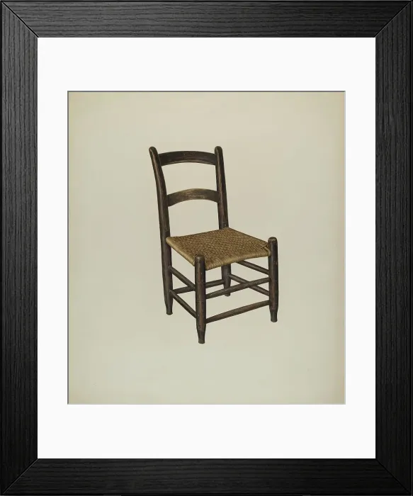Framed Print : Cane Bottom Chair, c. 1942. Creator: Laurette Gauthier Framed Print : Cane Bottom Chair, c. 1942. Creator: Laurette Gauthier