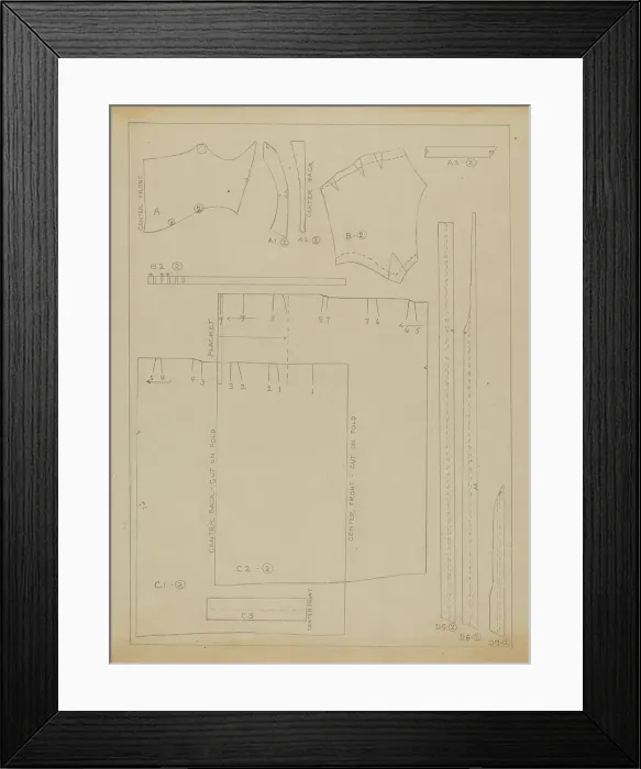 Framed Print : Dress (Pattern), c. 1936. Creator: Nancy Crimi Framed Print : Dress (Pattern), c. 1936. Creator: Nancy Crimi