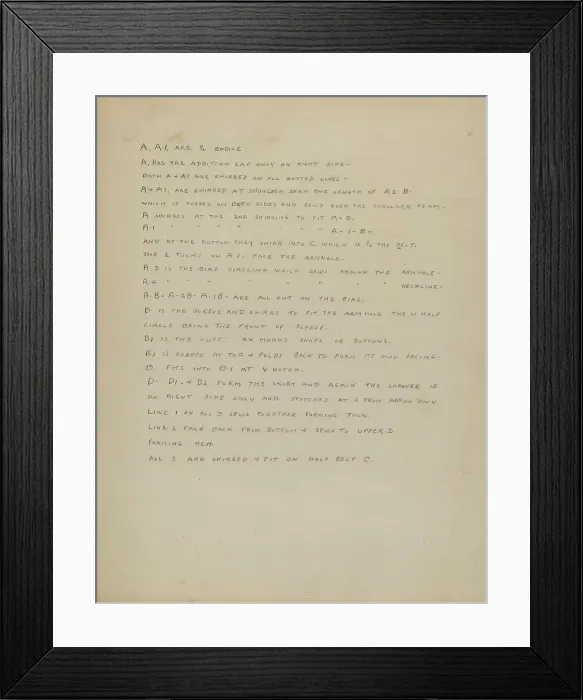 Framed Print : Description of a Girl's Dress, c. 1937. Creator: Nancy Crimi Framed Print : Description of a Girl's Dress, c. 1937. Creator: Nancy Crimi