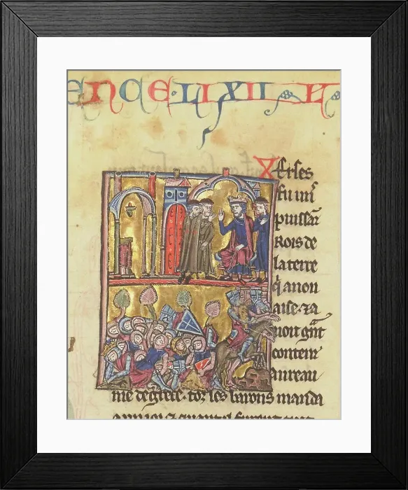 Framed Print : Baldwin II and Templars. Miniature from the Historia by William of Tyre, 13th century. Creator: Anonymous. Baldwin II and Templars. Miniature from the Historia by William of Tyre, 13th century. Creator: Anonymous Framed Print : Baldwin II and Templars. Miniature from the Historia by William of Tyre, 13th century. Creator: Anonymous. Baldwin II and Templars. Miniature from the Historia by William of Tyre, 13th century. Creator: Anonymous