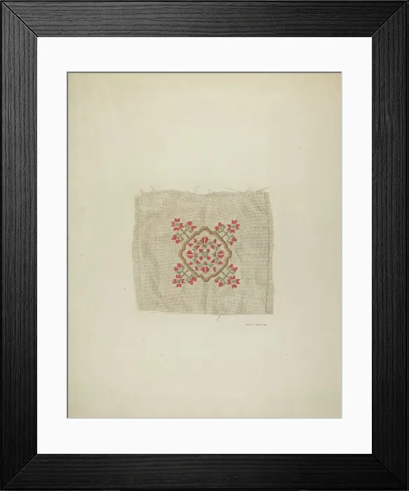 Framed Print : Embroidery Detail, c. 1940. Creator: Emily Gierman Framed Print : Embroidery Detail, c. 1940. Creator: Emily Gierman