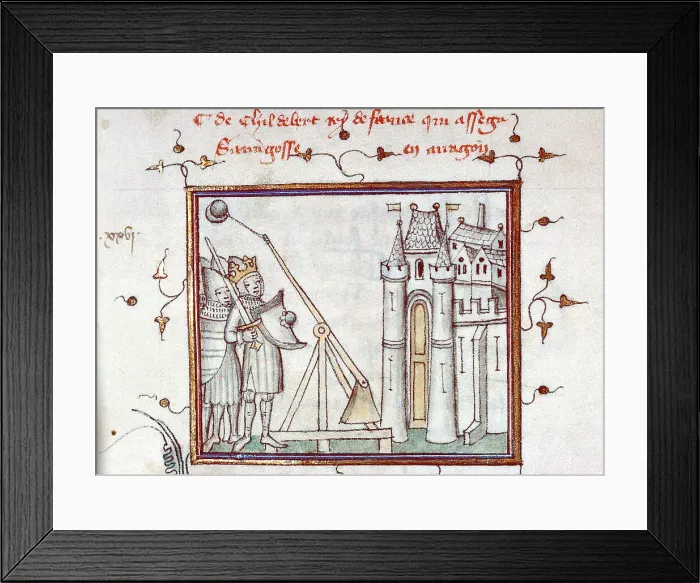 Framed Print : The siege of Barbastro, 1064. From Fleurs des chroniques by Bernardus Guidonis, after 1384. Creator: Anonymous Framed Print : The siege of Barbastro, 1064. From Fleurs des chroniques by Bernardus Guidonis, after 1384. Creator: Anonymous