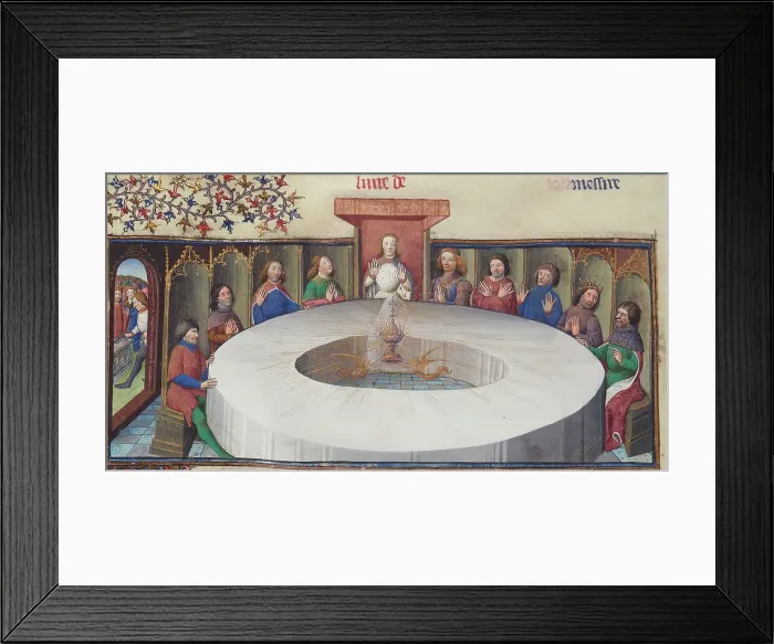 Framed Print : The Appearance of the Holy Grail. From Queste del Saint-Graal, 15th century. Creator: Anonymous Framed Print : The Appearance of the Holy Grail. From Queste del Saint-Graal, 15th century. Creator: Anonymous