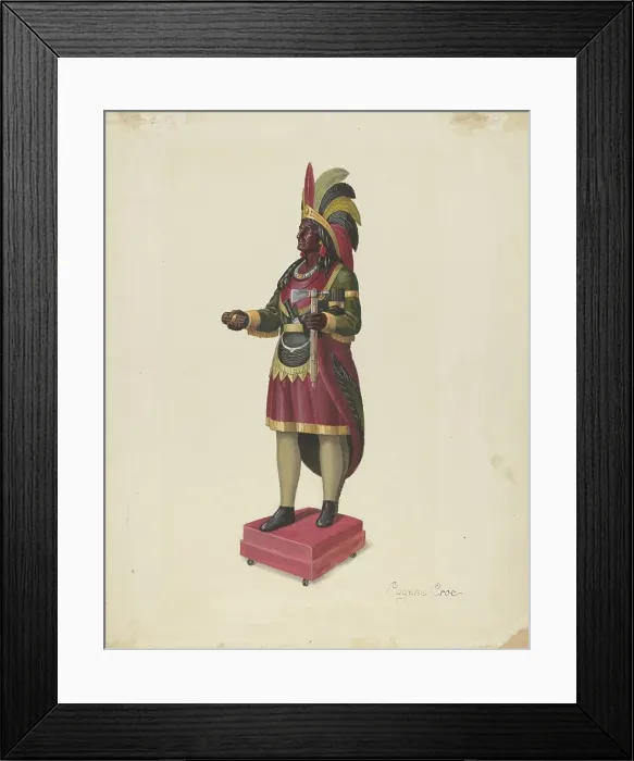 Framed Print : Cigar Store Indian, c. 1937. Creator: Eugene Croe
