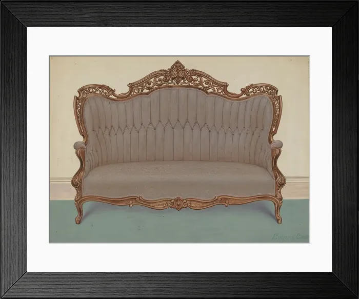 Framed Print : Rosewood Sofa, c. 1936. Creator: Eugene Croe Framed Print : Rosewood Sofa, c. 1936. Creator: Eugene Croe
